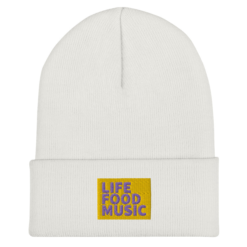 LFM GOLD AND PURPLE LOGO BEANIE