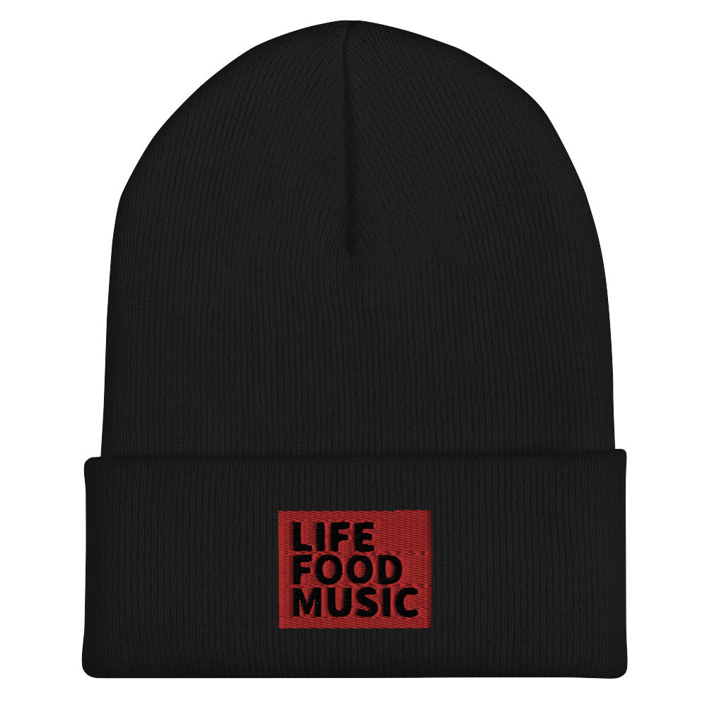 LFM RED AND BLACK LOGO BEANIE