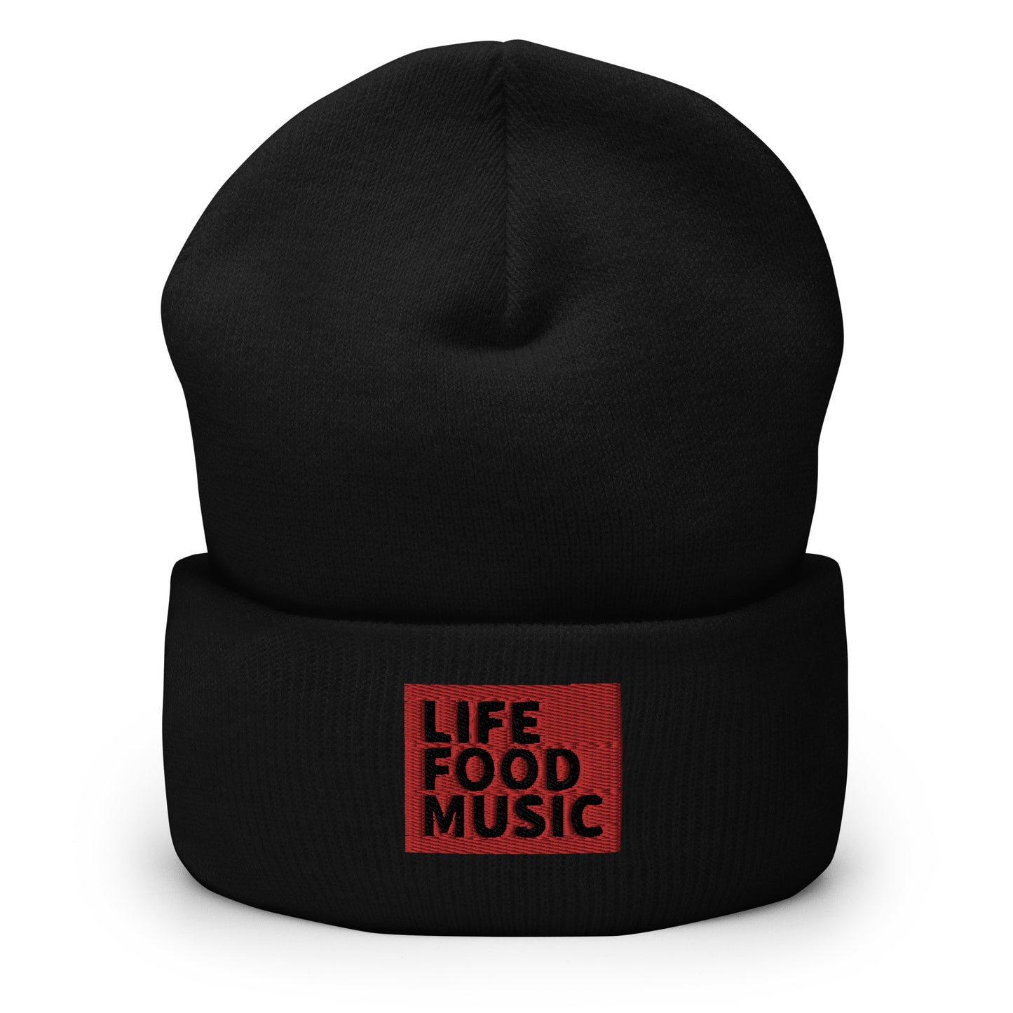 LFM RED AND BLACK LOGO BEANIE