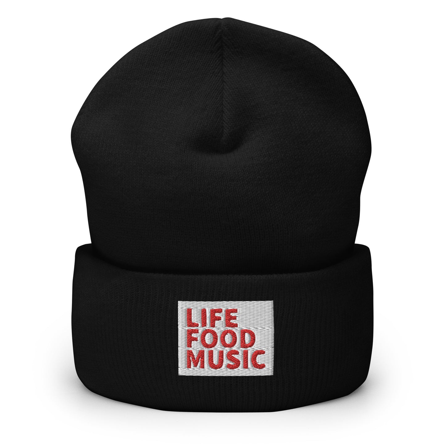 LFM WHITE AND RED LOGO BEANIE