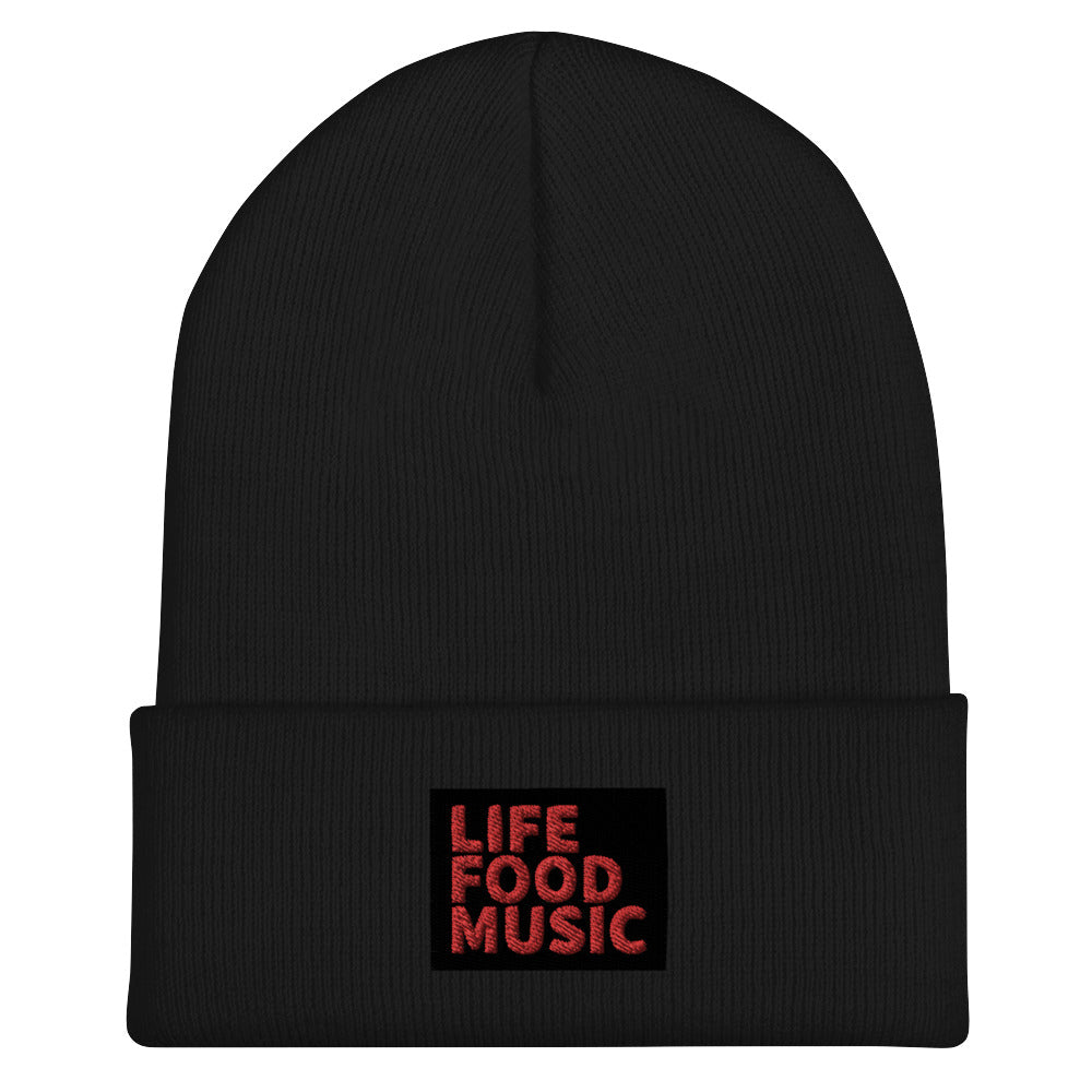 LFM BLACK AND RED LOGO BEANIE