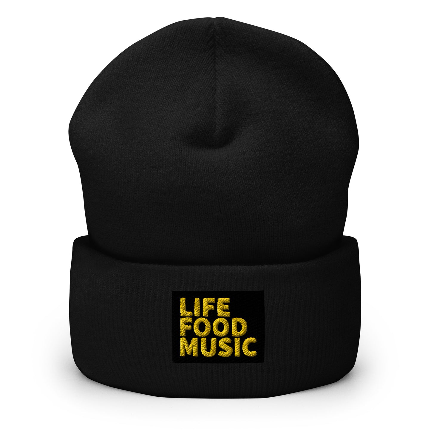 LFM BLACK AND GOLD LOGO BEANIE