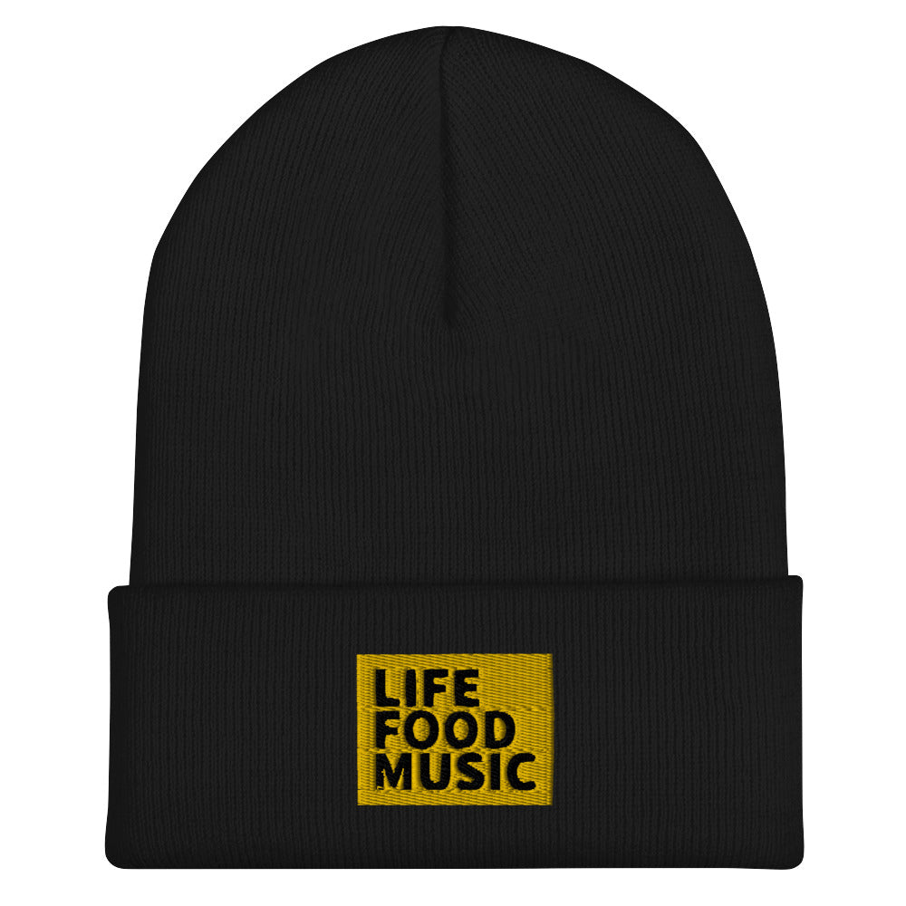 LFM GOLD AND BLACK LOGO BEANIE