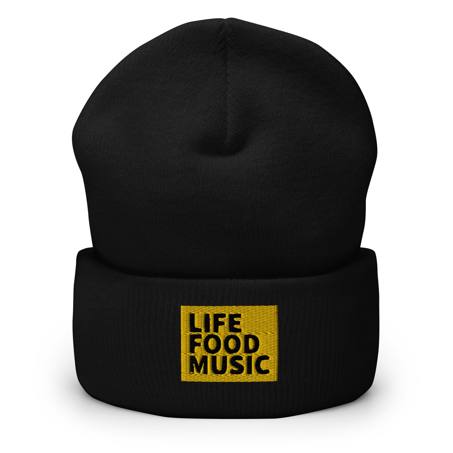 LFM GOLD AND BLACK LOGO BEANIE