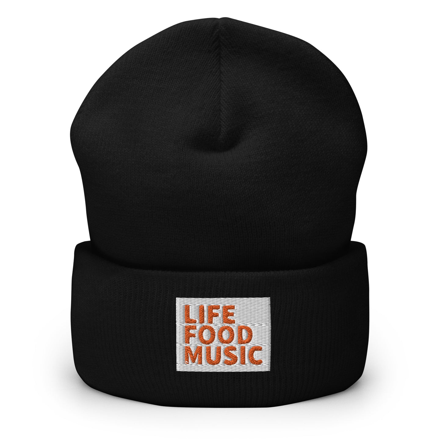 LFM WHITE AND ORANGE LOGO BEANIE