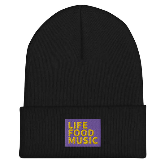 LFM PURPLE AND GOLD LOGO BEANIE