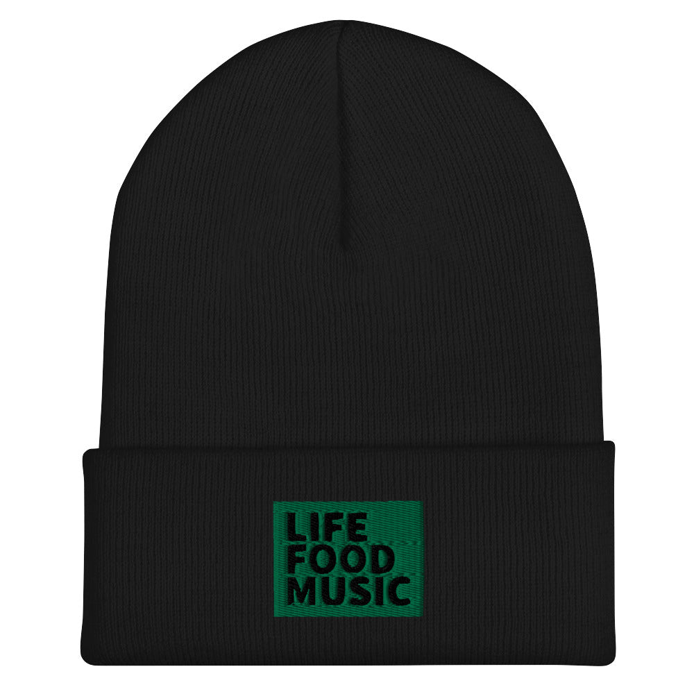 LFM GREEN AND BLACK LOGO BEANIE