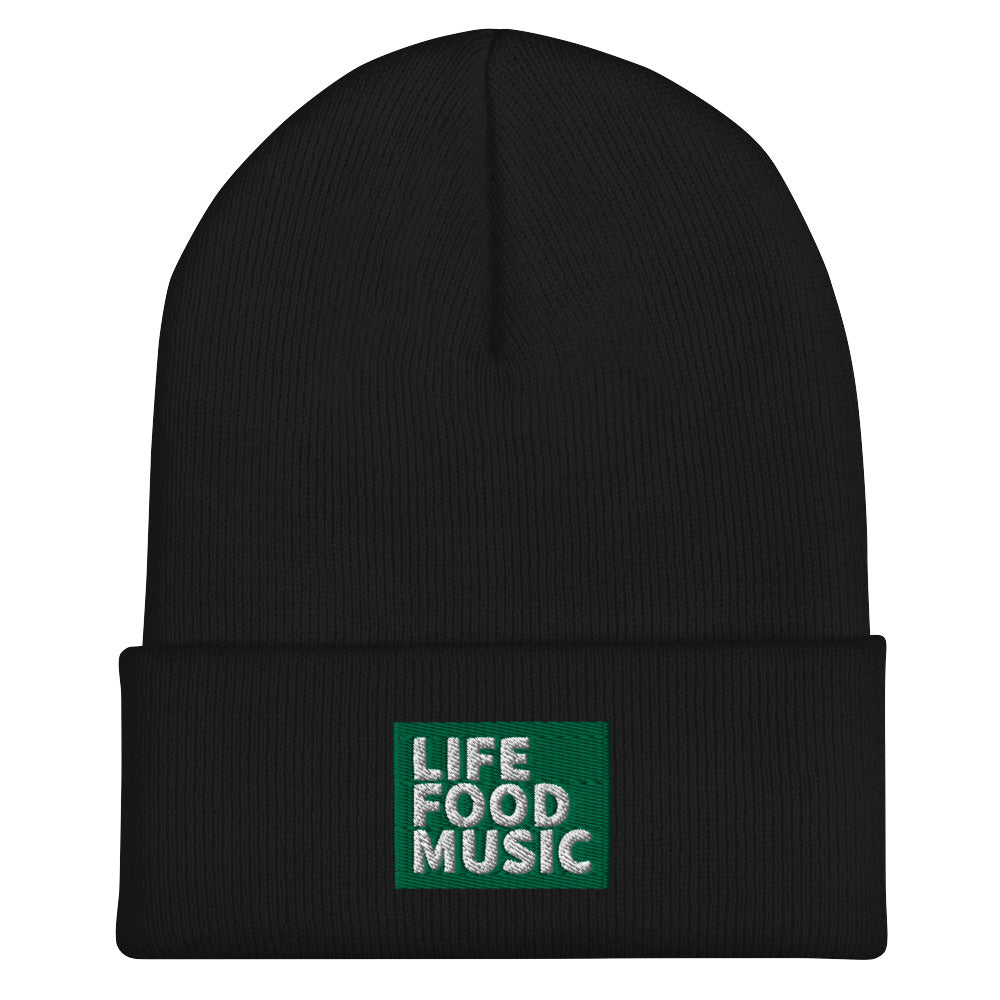 LFM GREEN AND WHITE LOGO BEANIE