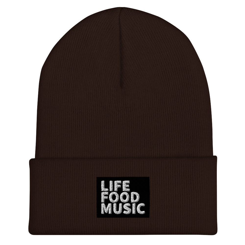 LFM BLACK AND WHITE LOGO BEANIE