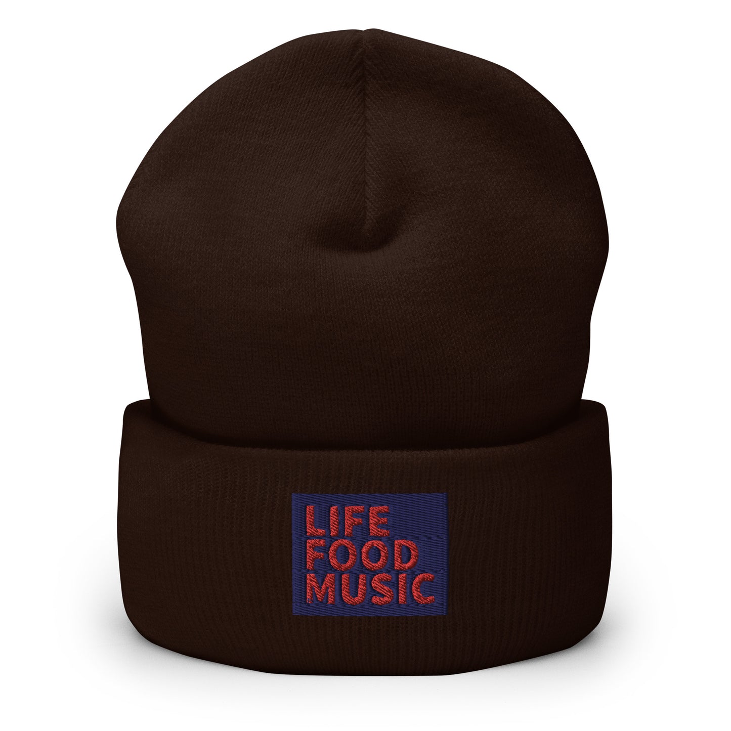 LFM NAVY AND RED LOGO BEANIE