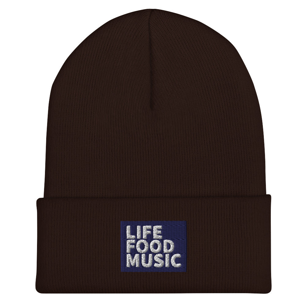 LFM NAVY AND WHITE LOGO BEANIE