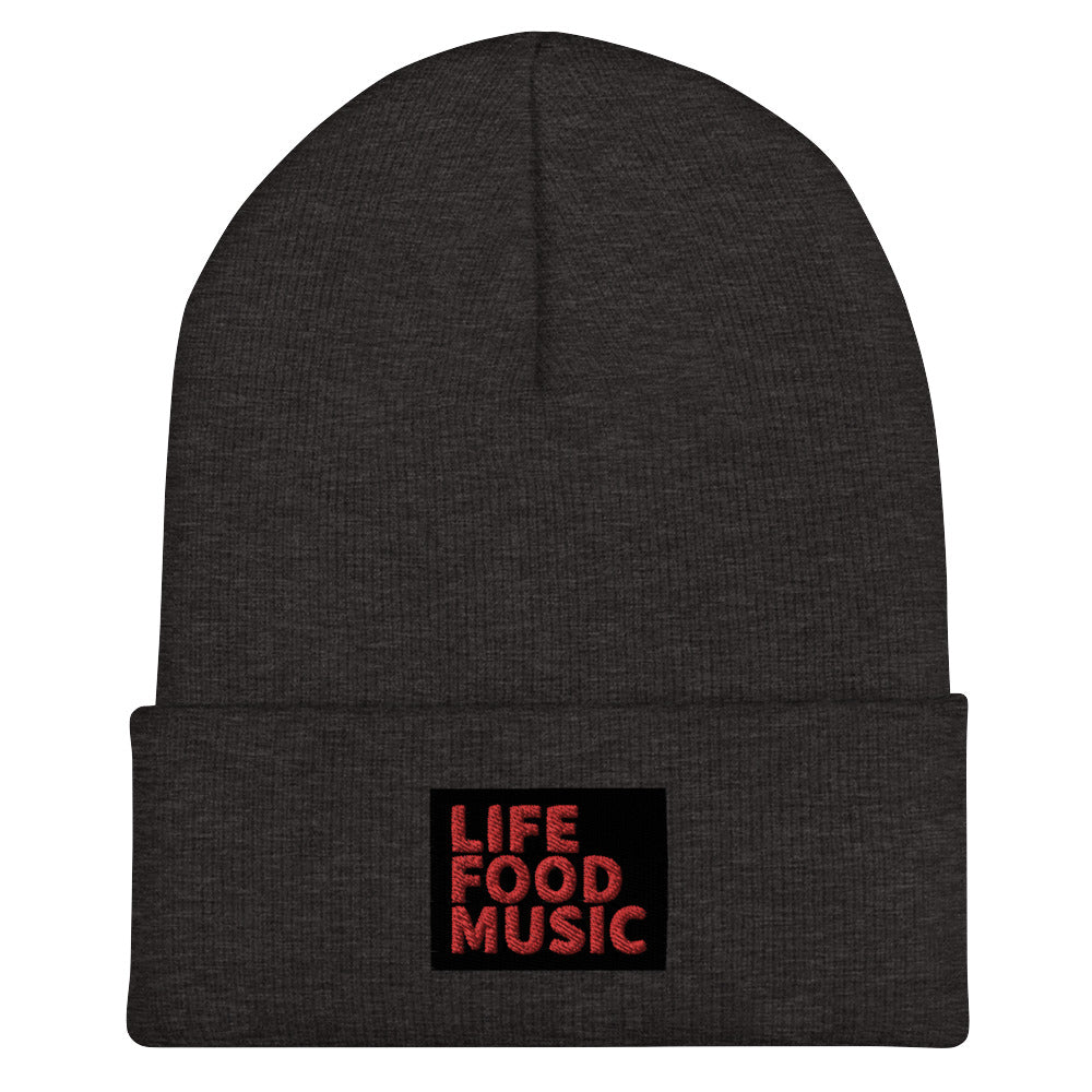 LFM BLACK AND RED LOGO BEANIE