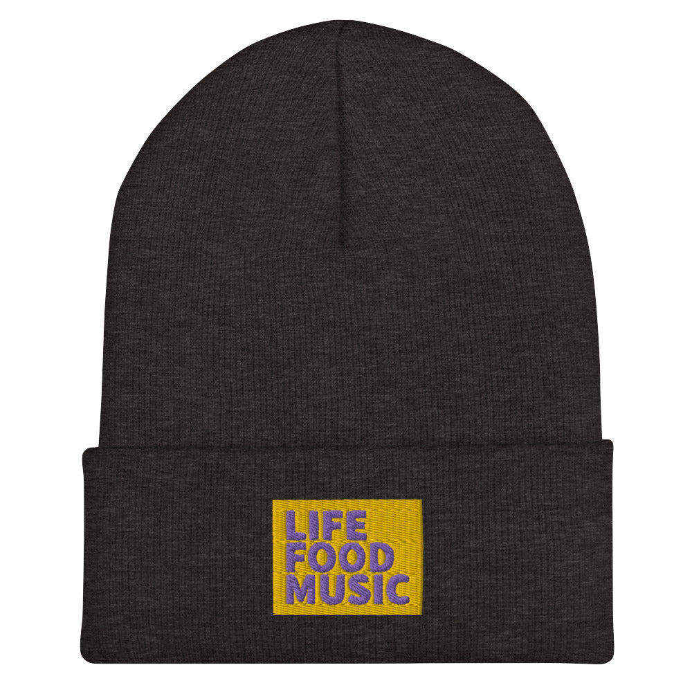 LFM GOLD AND PURPLE LOGO BEANIE