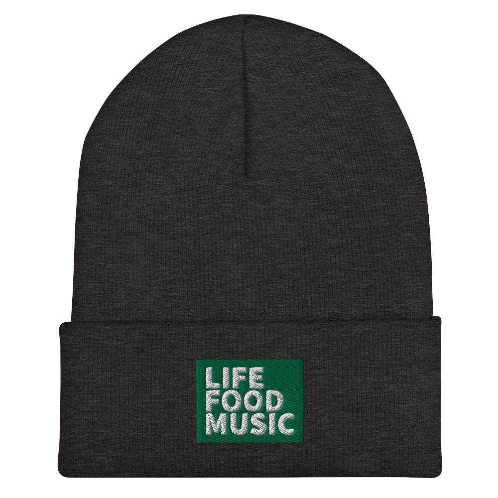 LFM GREEN AND WHITE LOGO BEANIE