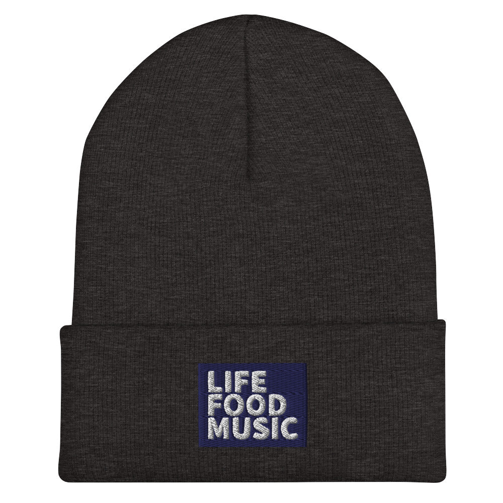 LFM NAVY AND WHITE LOGO BEANIE