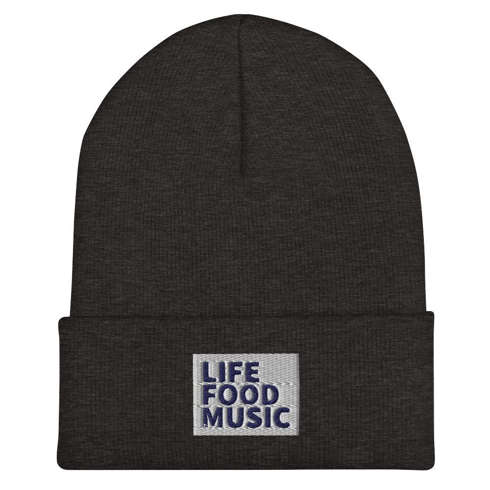 LFM WHITE AND BLUE LOGO BEANIE