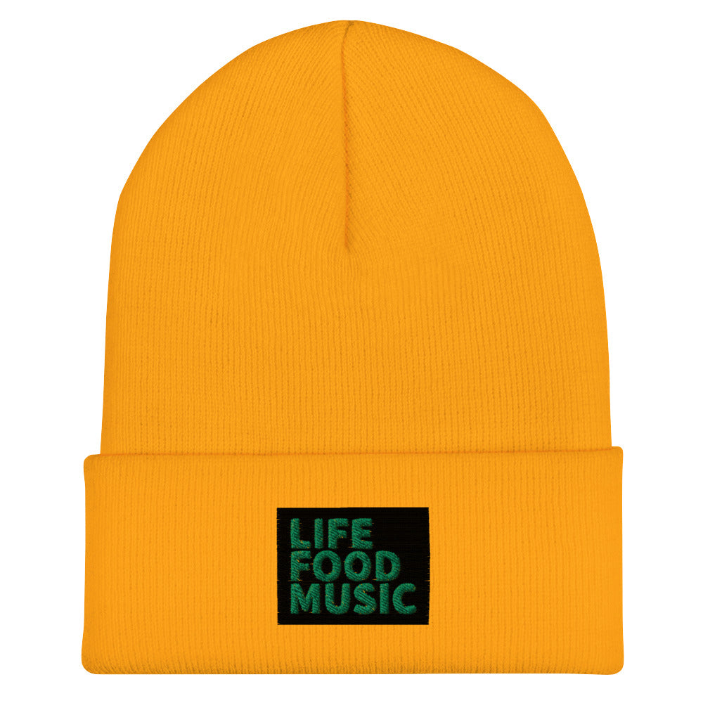 LFM BLACK AND GREEN LOGO BEANIE