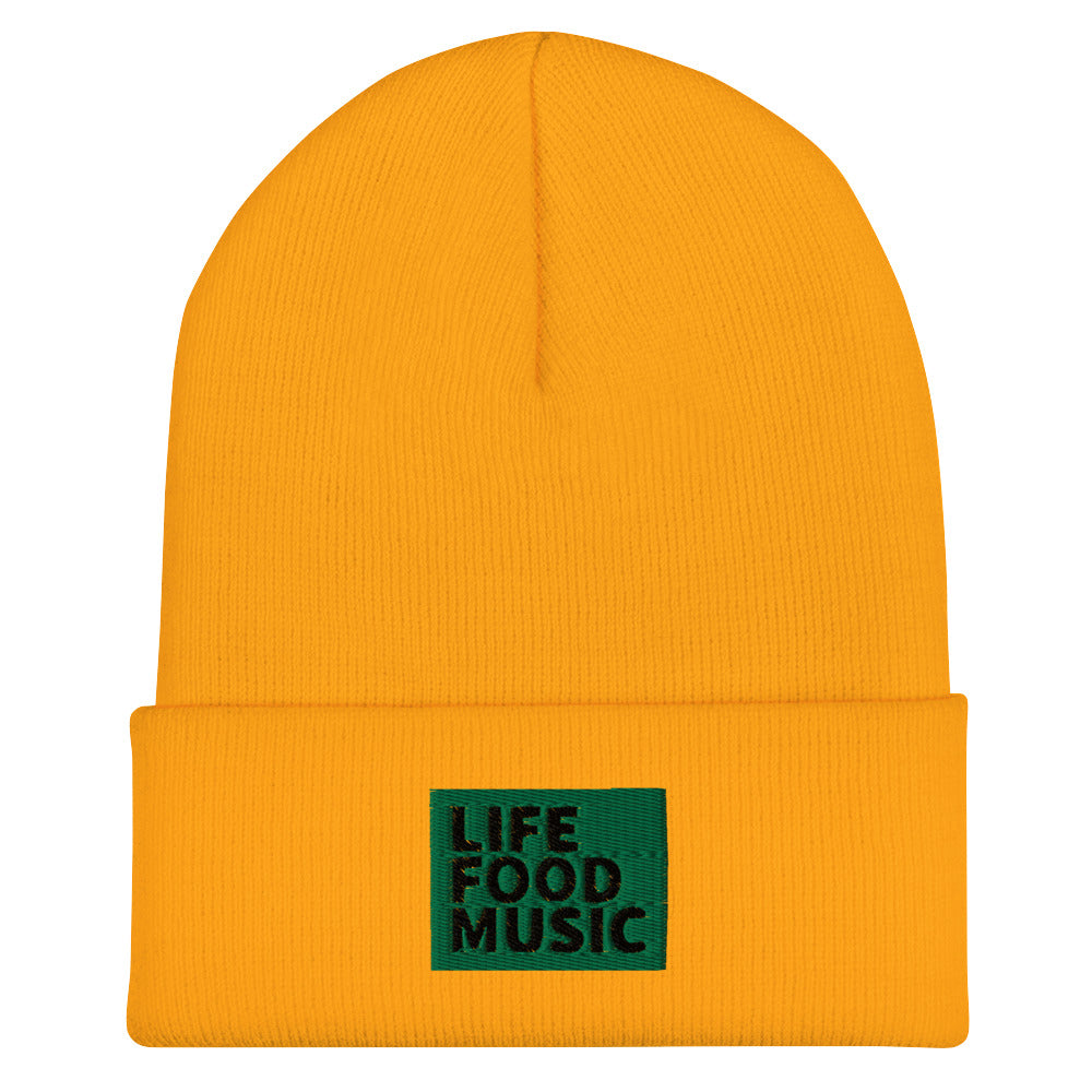 LFM GREEN AND BLACK LOGO BEANIE