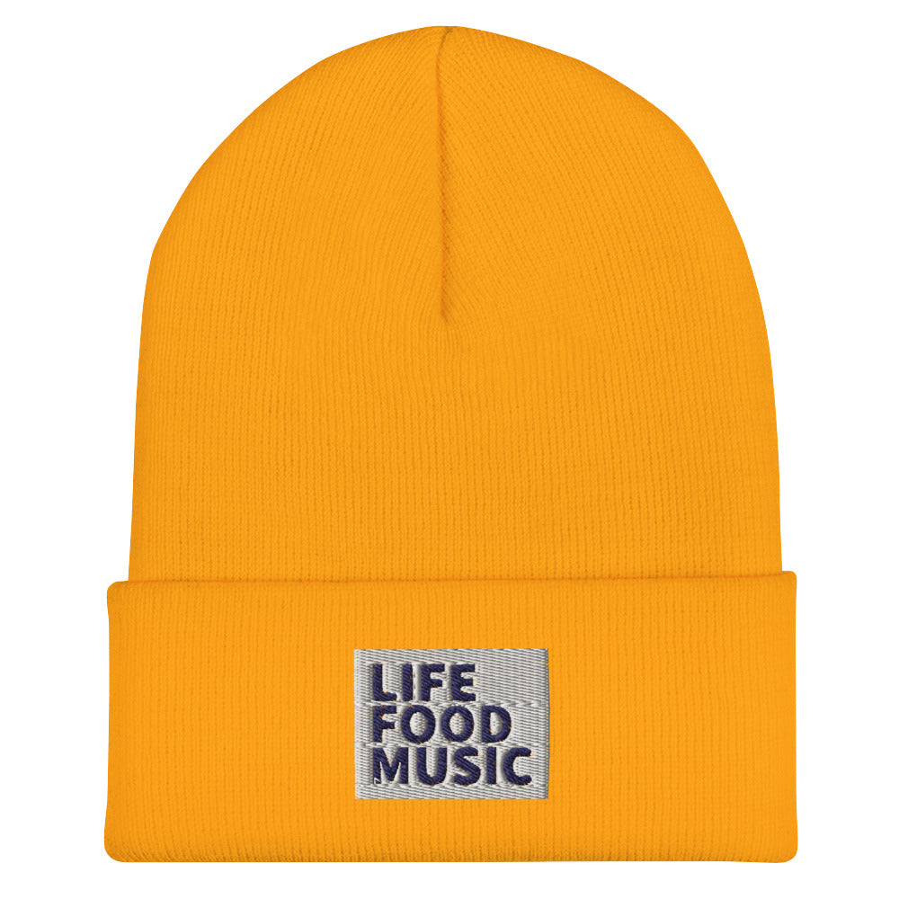 LFM WHITE AND BLUE LOGO BEANIE