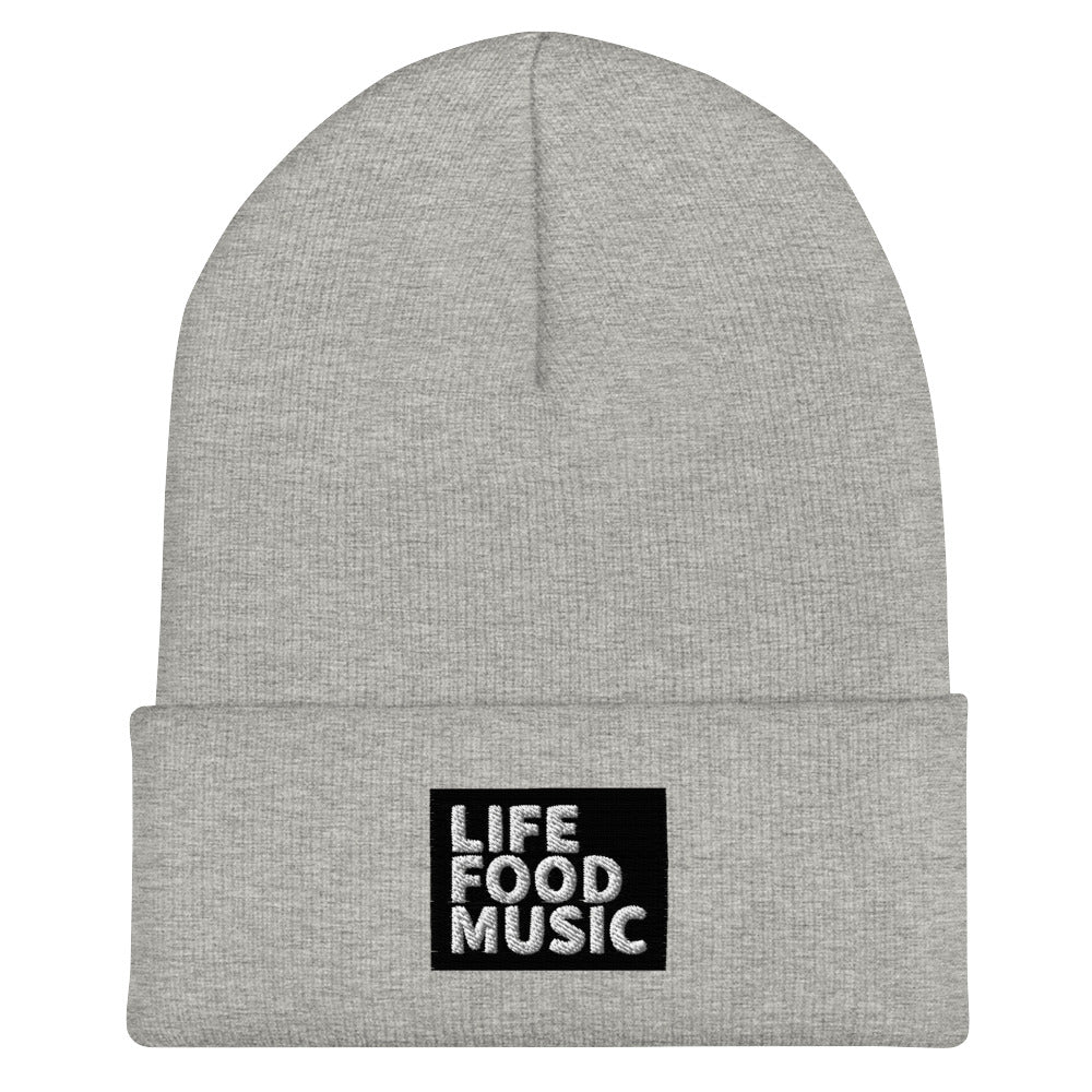 LFM BLACK AND WHITE LOGO BEANIE