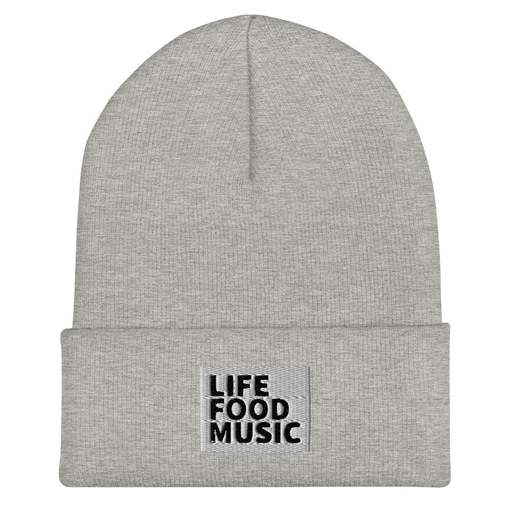 LFM WHITE AND BLACK LOGO BEANIE