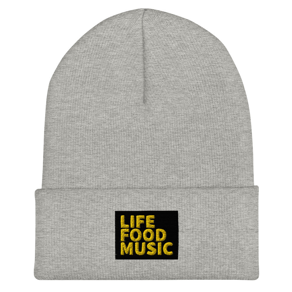 LFM BLACK AND GOLD LOGO BEANIE