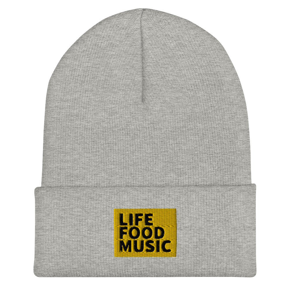 LFM GOLD AND BLACK LOGO BEANIE