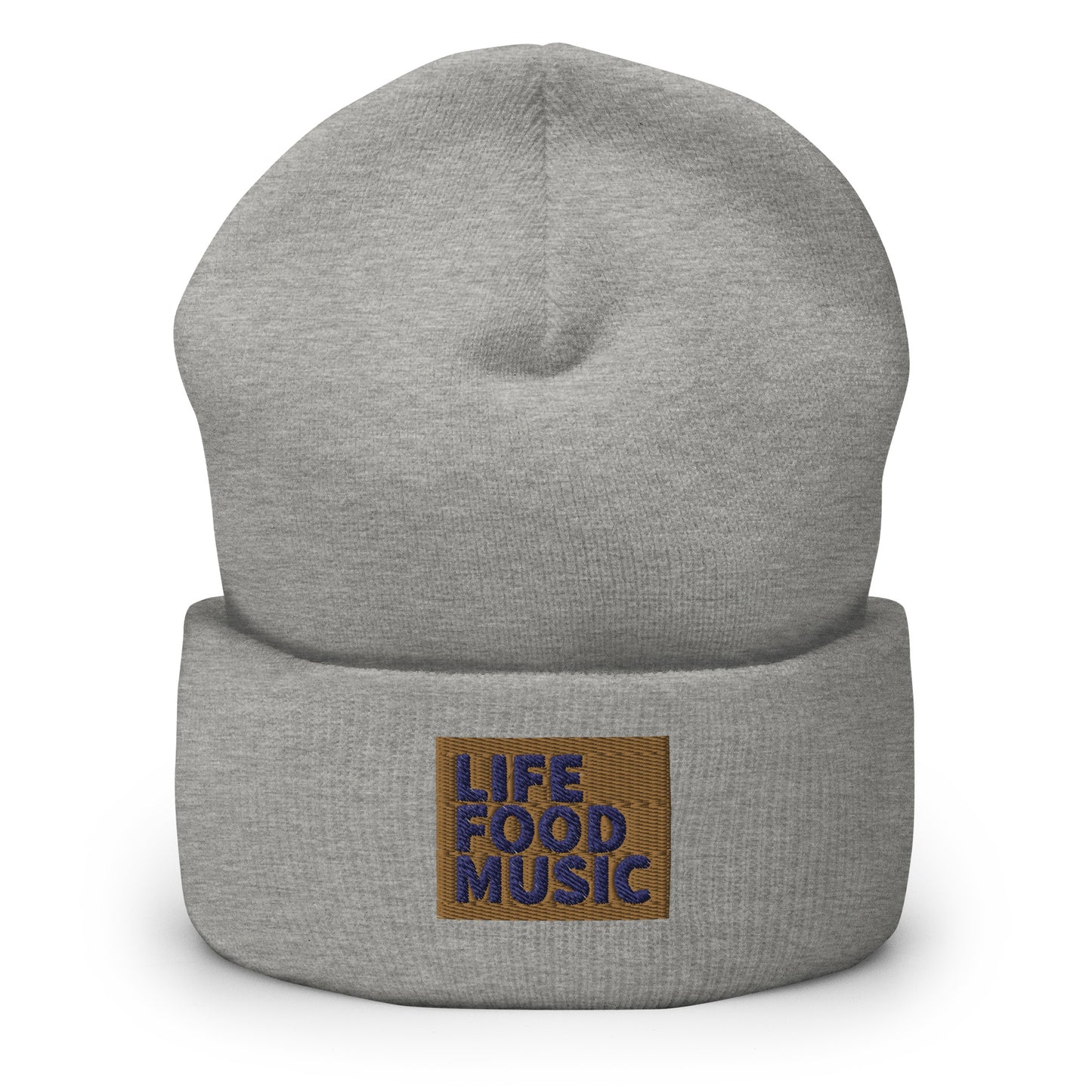 LFM OLD GOLD AND NAVY LOGO BEANIE