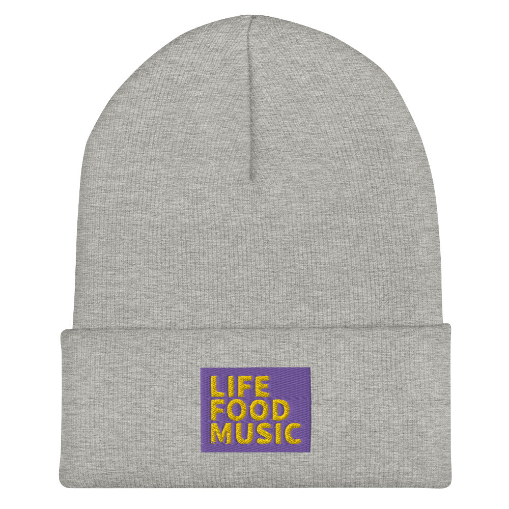 LFM PURPLE AND GOLD LOGO BEANIE