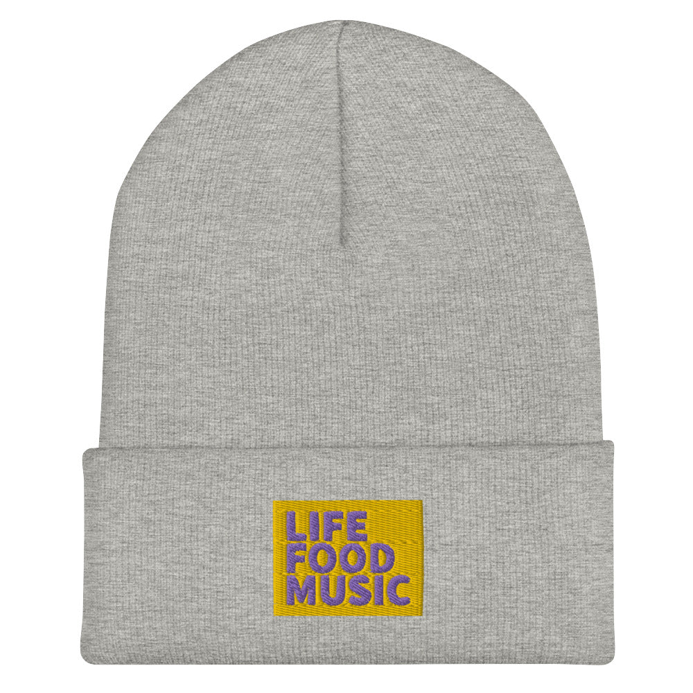 LFM GOLD AND PURPLE LOGO BEANIE