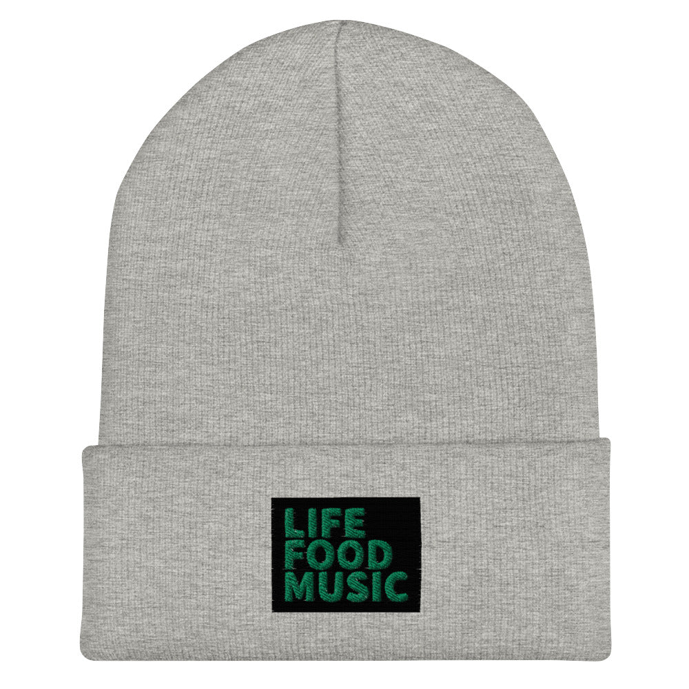 LFM BLACK AND GREEN LOGO BEANIE