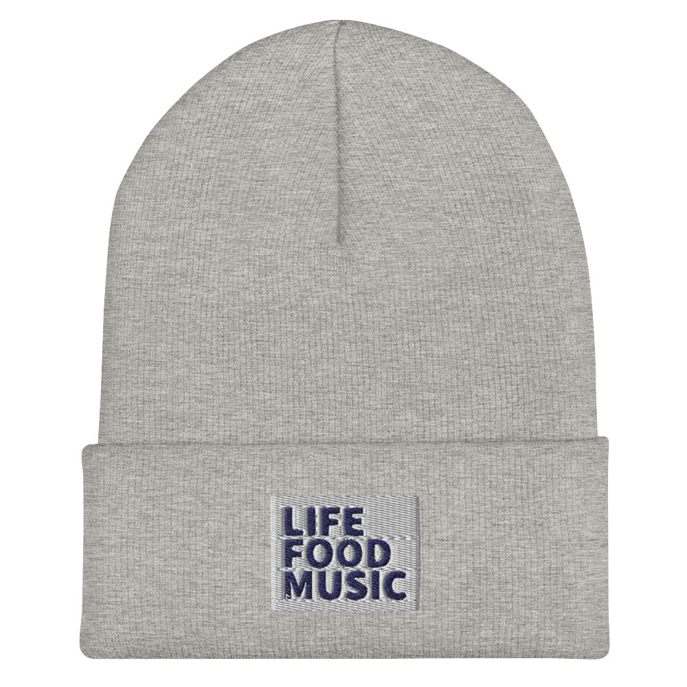 LFM WHITE AND BLUE LOGO BEANIE