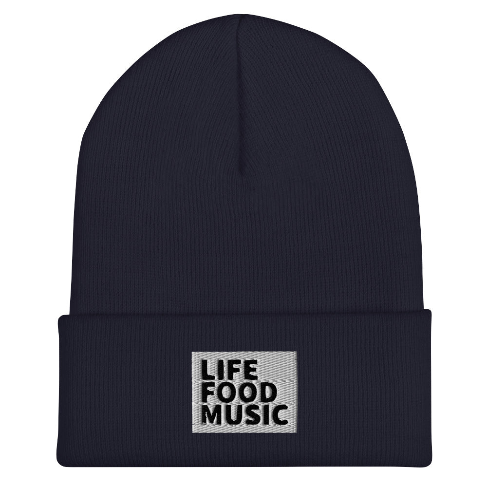 LFM WHITE AND BLACK LOGO BEANIE