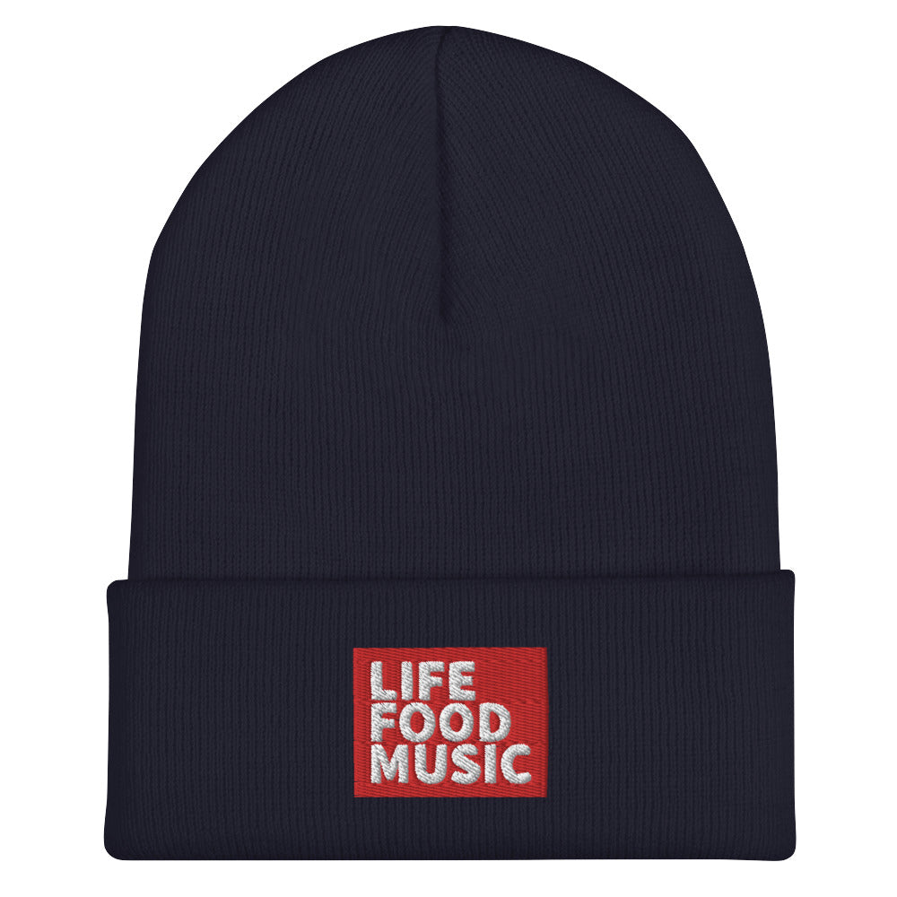 LFM RED AND WHITE LOGO BEANIE