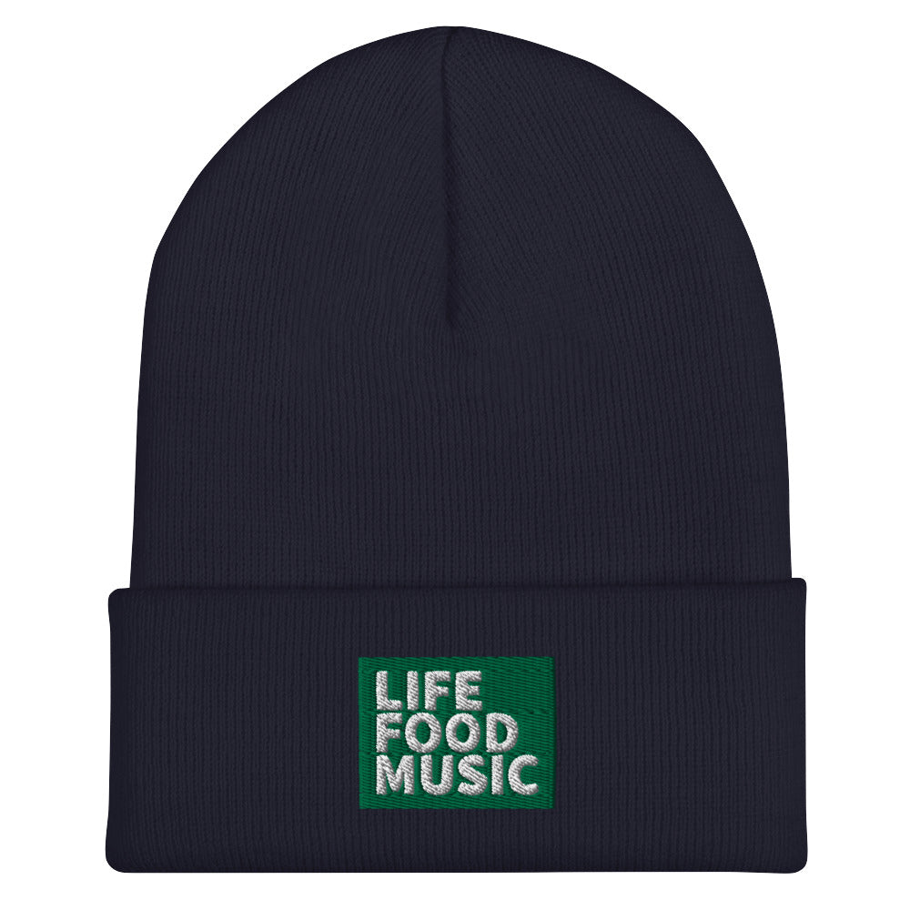 LFM GREEN AND WHITE LOGO BEANIE