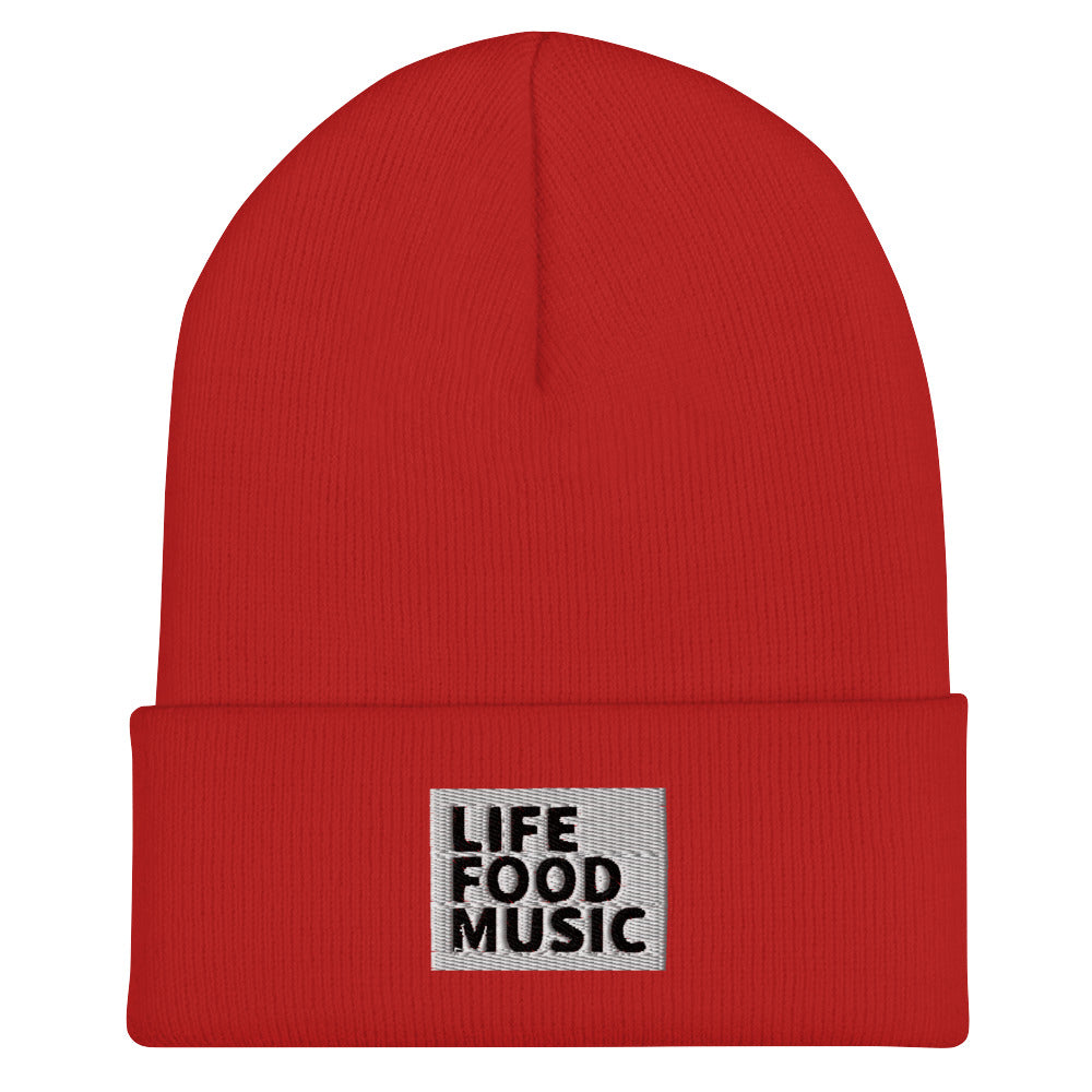 LFM WHITE AND BLACK LOGO BEANIE