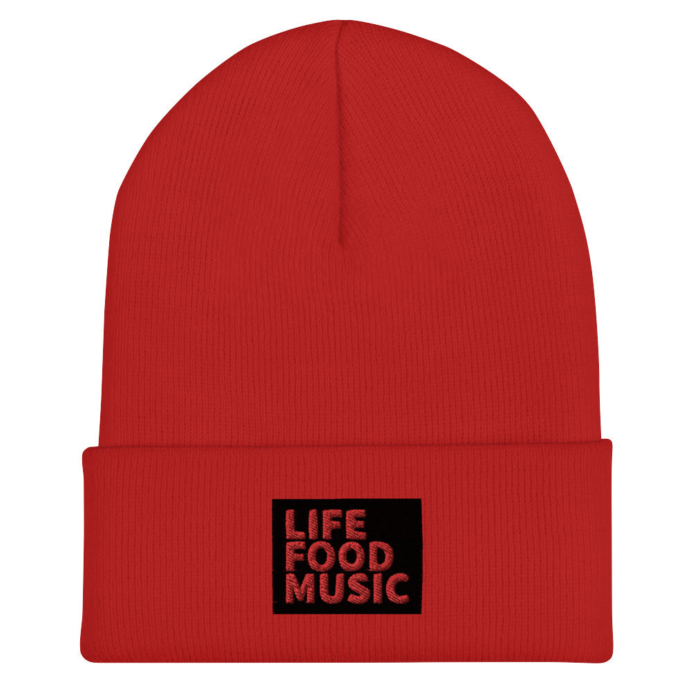 LFM BLACK AND RED LOGO BEANIE