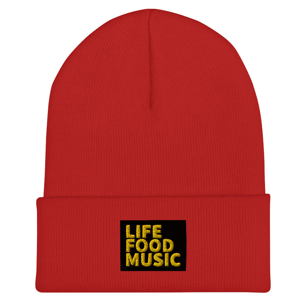 LFM BLACK AND GOLD LOGO BEANIE