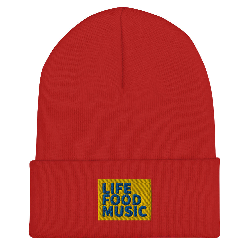 LFM GOLD AND ROYAL LOGO BEANIE