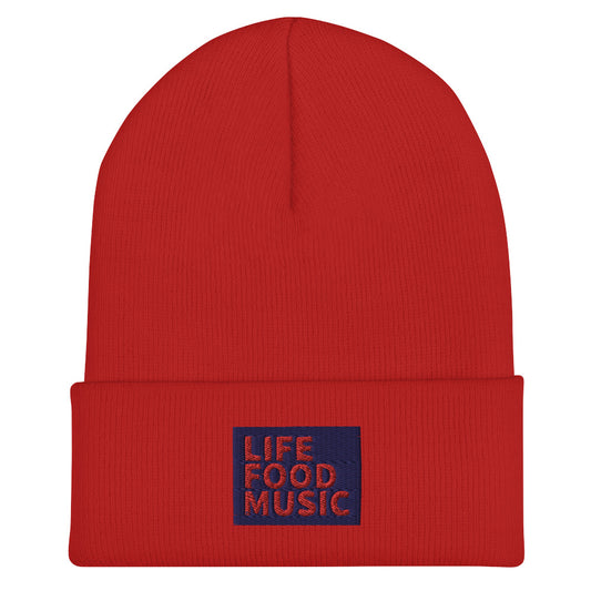 LFM NAVY AND RED LOGO BEANIE