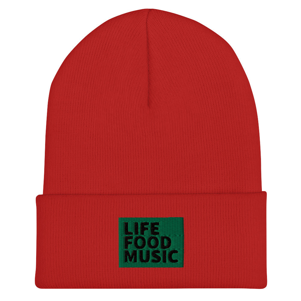 LFM GREEN AND BLACK LOGO BEANIE