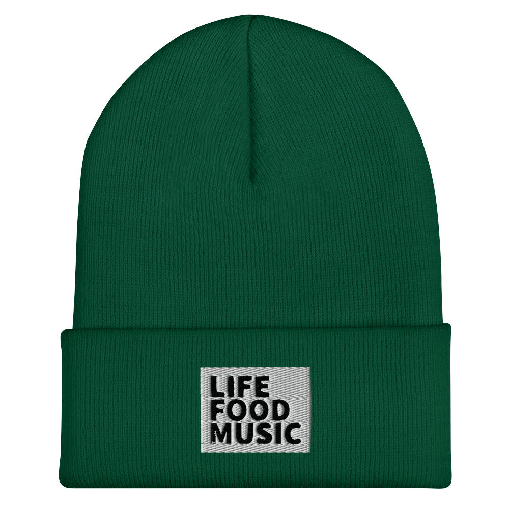 LFM WHITE AND BLACK LOGO BEANIE