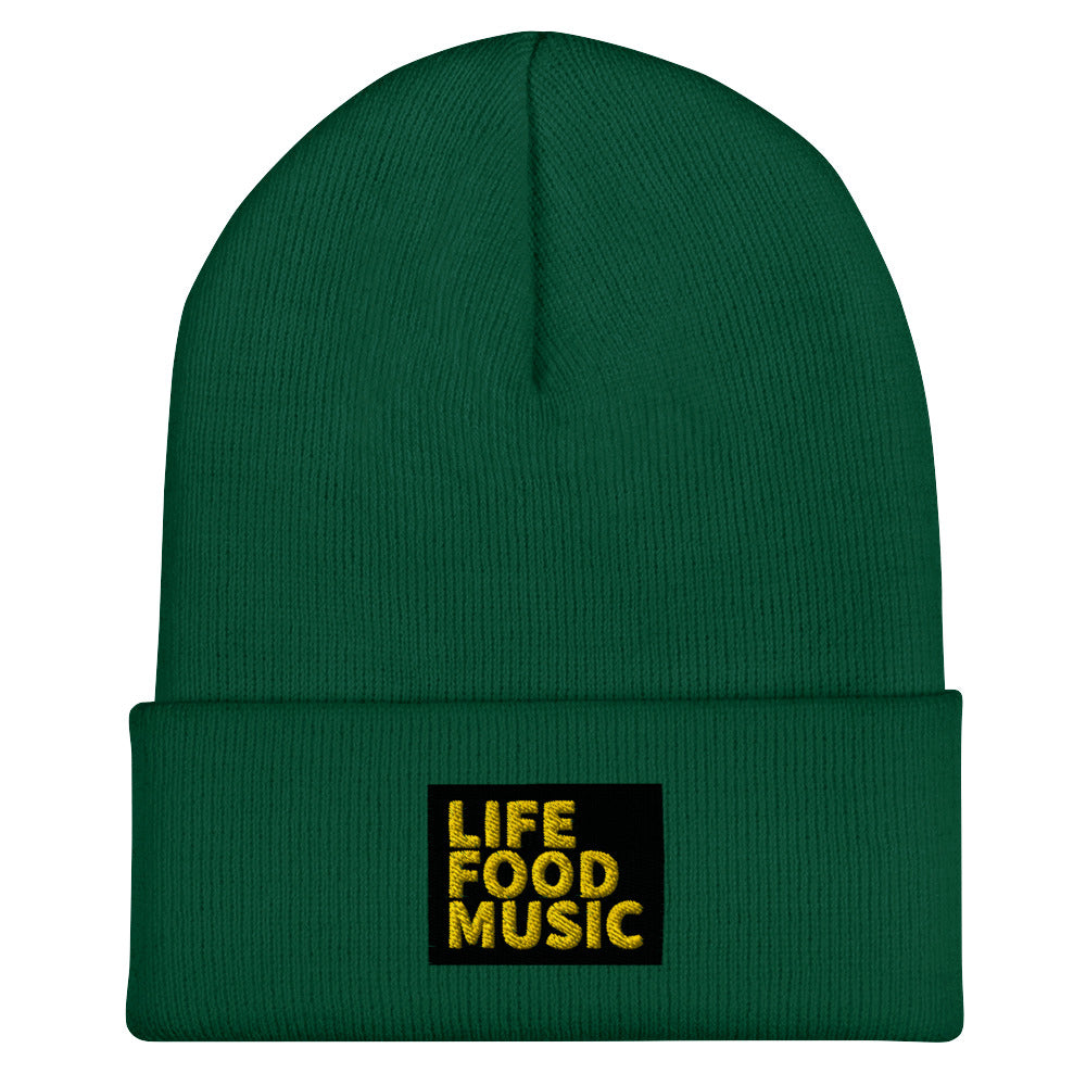 LFM BLACK AND GOLD LOGO BEANIE