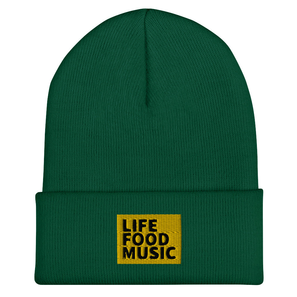 LFM GOLD AND BLACK LOGO BEANIE