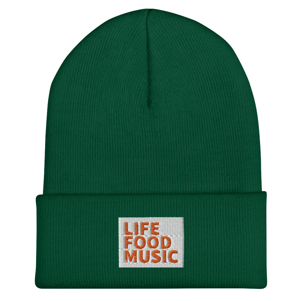 LFM WHITE AND ORANGE LOGO BEANIE