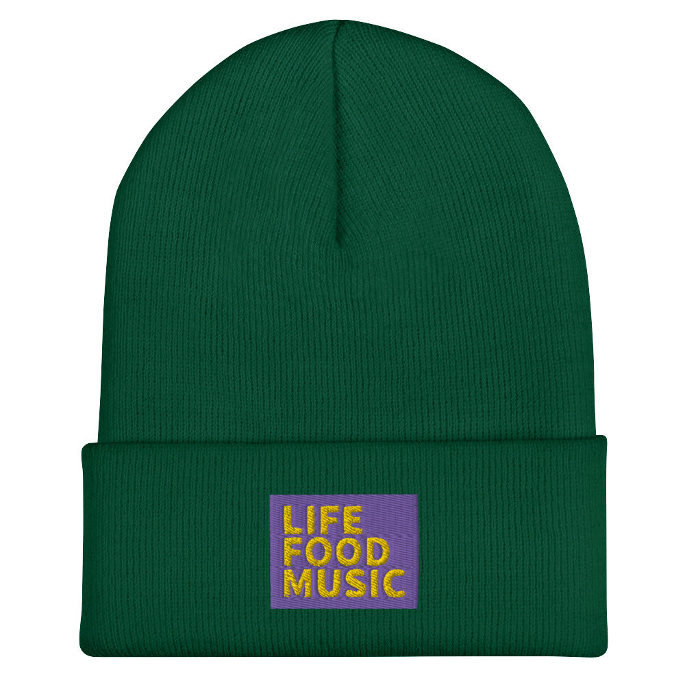 LFM PURPLE AND GOLD LOGO BEANIE