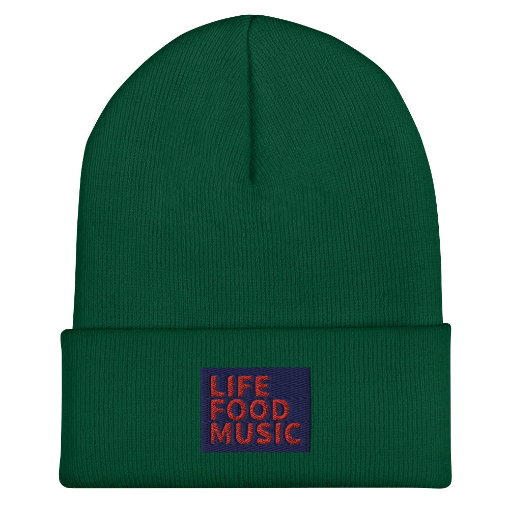 LFM NAVY AND RED LOGO BEANIE