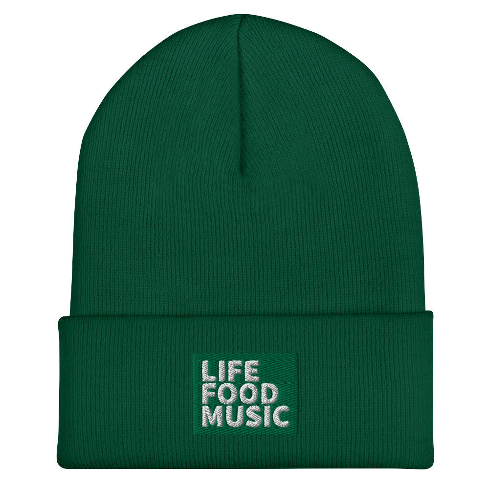 LFM GREEN AND WHITE LOGO BEANIE