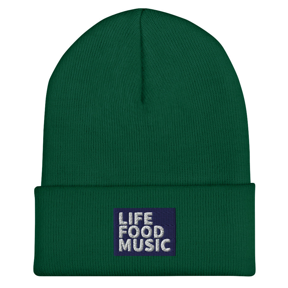 LFM NAVY AND WHITE LOGO BEANIE