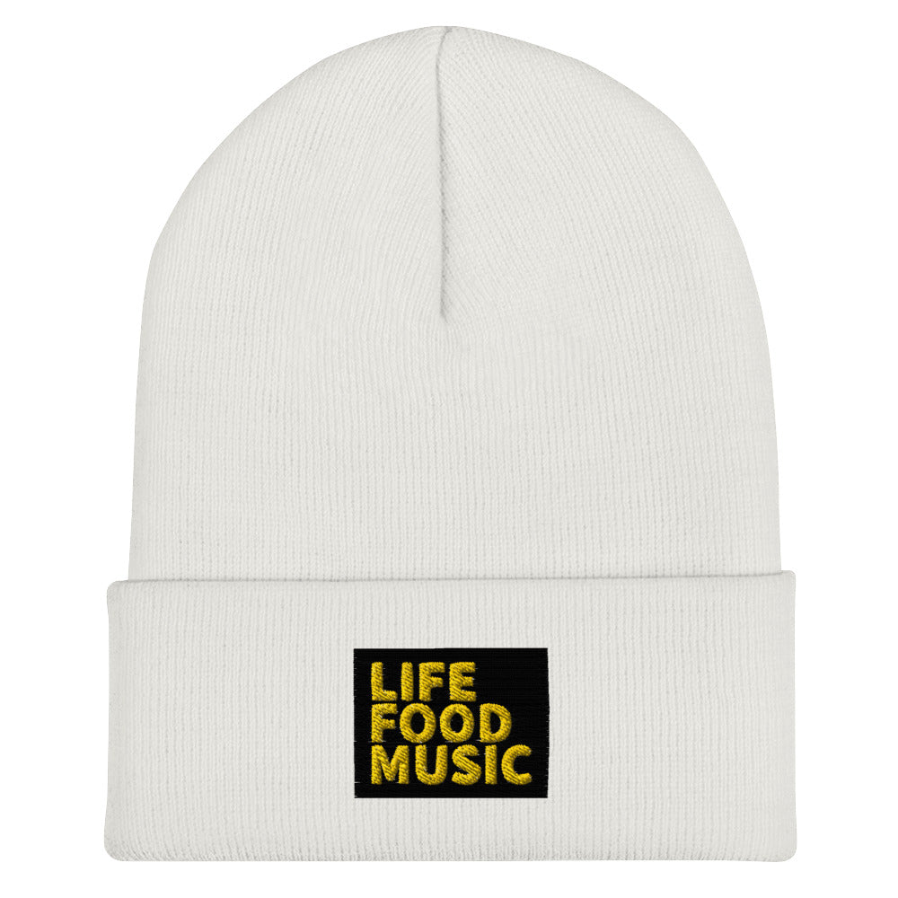 LFM BLACK AND GOLD LOGO BEANIE